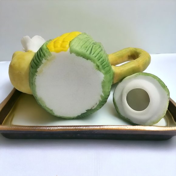 Miniature Ceramic Tea Pots Fruit/Vegetable & Flower With Removable Lid 4pcs Set - Picture 15 of 16